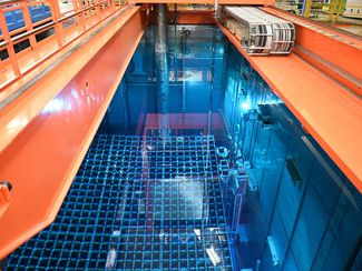 Cooling basin in the Brokdorf nuclear power plant