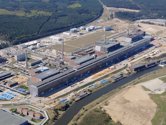 Aerial photo nuclear power plant Greifswald
